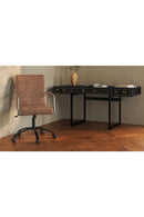Black Vegan Leather 3-Drawer Desk | Novi Living Mako | Oroa.com