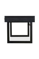 Black Vegan Leather 3-Drawer Desk | Novi Living Mako | Oroa.com