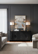 Contract furniture - Black Herringbone Patterned Sideboard - www.oroatrade.com