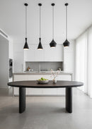 Black Herringbone Patterned Dining Table | Novi Living William | Oroa.com