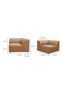 Hospitality furniture - Tan Leather Corner Chair - www.oroatrade.com