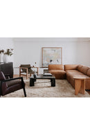Hospitality furniture - Tan Leather Corner Chair - www.oroatrade.com
