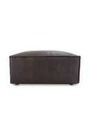 Hospitality furniture - Brown Leather Square Ottoman - www.oroatrade.com