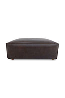 Hospitality furniture - Brown Leather Square Ottoman - www.oroatrade.com