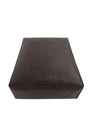 Hospitality furniture - Brown Leather Square Ottoman - www.oroatrade.com
