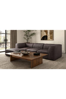 Hospitality furniture - Brown Leather Square Ottoman - www.oroatrade.com