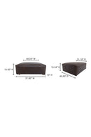 Hospitality furniture - Brown Leather Square Ottoman - www.oroatrade.com