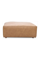 Hospitality furniture - Tan Leather Square Ottoman - www.oroatrade.com