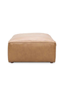 Hospitality furniture - Tan Leather Square Ottoman - www.oroatrade.com