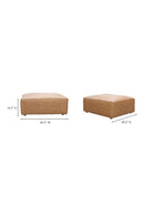 Hospitality furniture - Tan Leather Square Ottoman - www.oroatrade.com