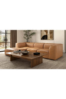 Hospitality furniture - Tan Leather Square Ottoman - www.oroatrade.com