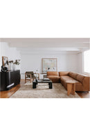 Hospitality furniture - Tan Leather Square Ottoman - www.oroatrade.com