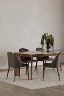 Gray Vegan Leather Dining Chairs (2) | Novi Living Burton | Oroa.com