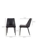 Black Vegan Leather Dining Chairs (2) | Novi Living Lula | Oroa.com