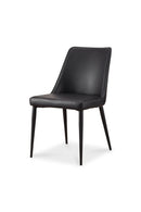 Black Vegan Leather Dining Chairs (2) | Novi Living Lula | Oroa.com