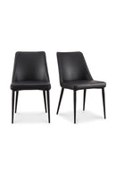 Black Vegan Leather Dining Chairs (2) | Novi Living Lula | Oroa.com