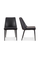 Black Vegan Leather Dining Chairs (2) | Novi Living Lula | Oroa.com