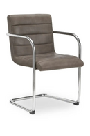 Cantilevered Brown Leather Dining Chairs (2) | Novi Living Pedro | Oroatrade.com