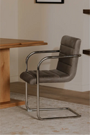 Cantilevered Brown Leather Dining Chairs (2) | Novi Living Pedro | Oroatrade.com