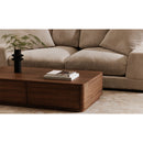 2-Drawer Wooden Coffee Table | Novi Living Round Off | Oroa.com