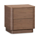 2-Drawer Wooden Tall Nightstand | Novi Living Round Off | Oroa.com