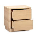 2-Drawer Wooden Tall Nightstand | Novi Living Round Off | Oroa.com