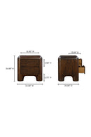 Contract furniture - Brown Acacia 2-Drawer Nightstand - www.oroatrade.com