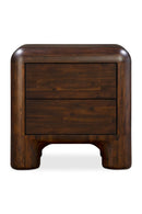 Contract furniture - Brown Acacia 2-Drawer Nightstand - www.oroatrade.com