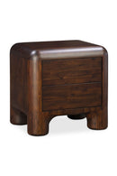 Contract furniture - Brown Acacia 2-Drawer Nightstand - www.oroatrade.com