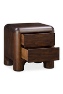 Contract furniture - Brown Acacia 2-Drawer Nightstand - www.oroatrade.com