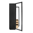 Black Solid Ash Tall Cabinet | Novi Living Charlotte