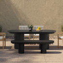 Hospitality furniture - Black Indoor/Outdoor Oval Dining Table - www.oroatrade.com
