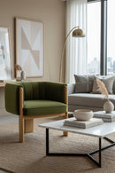 Hospitality furniture - Green Curved Accent Chair - www.oroatrade.com