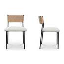White Boucle Dining Chair (2) | Novi Living Foley