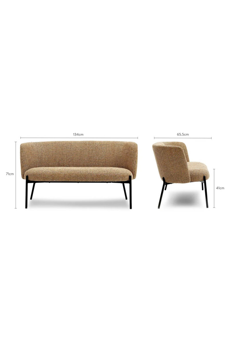 Yellow Tweed 2-Seater Sofa | NV Gallery Ray | Oroatrade.com