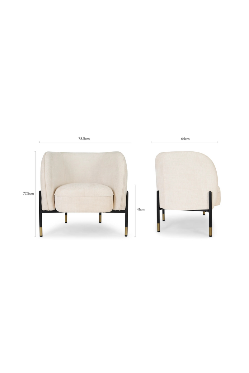 Cream Tweed Curved Accent Chair | NV Gallery Chuck | Oroatrade.com