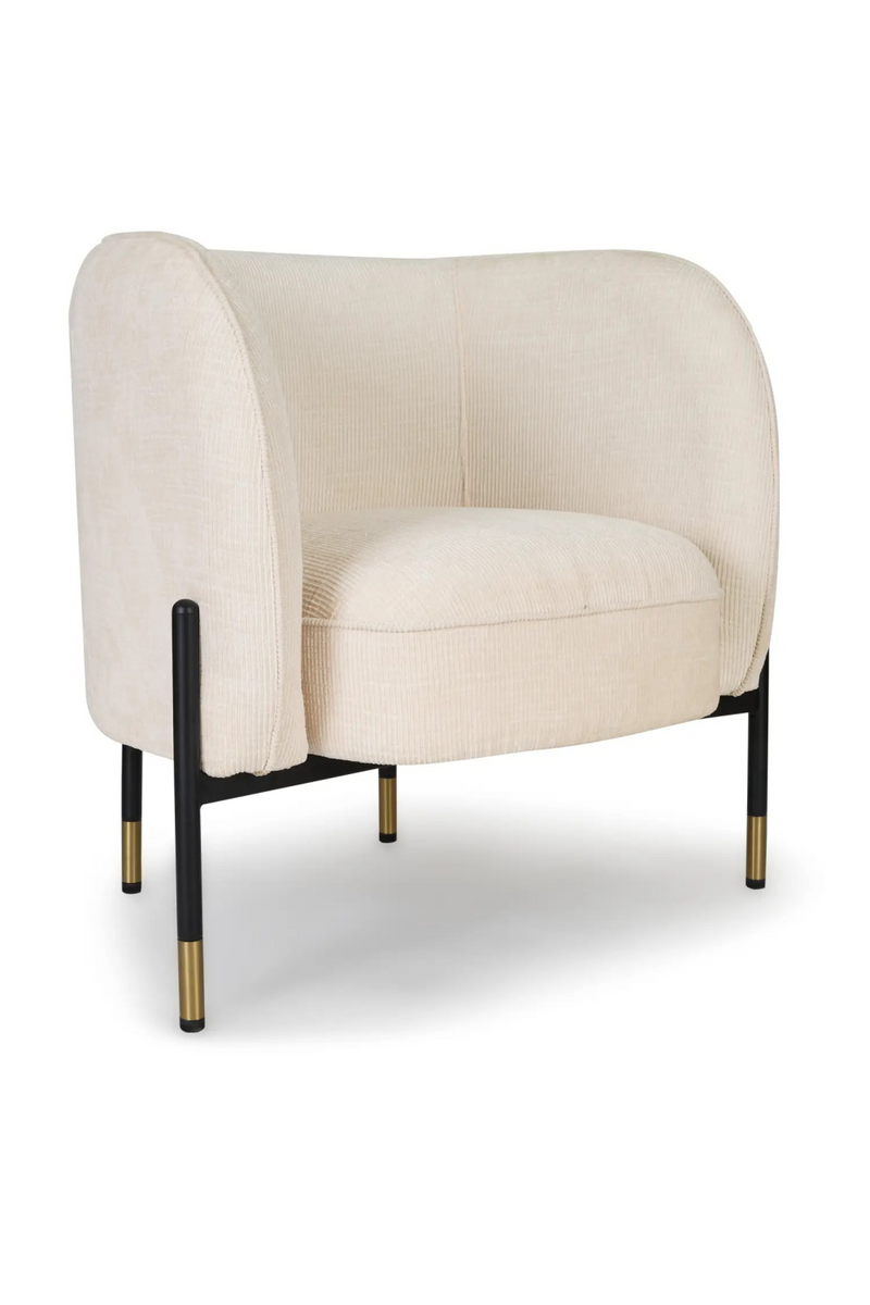 Cream Tweed Curved Accent Chair | NV Gallery Chuck | Oroatrade.com