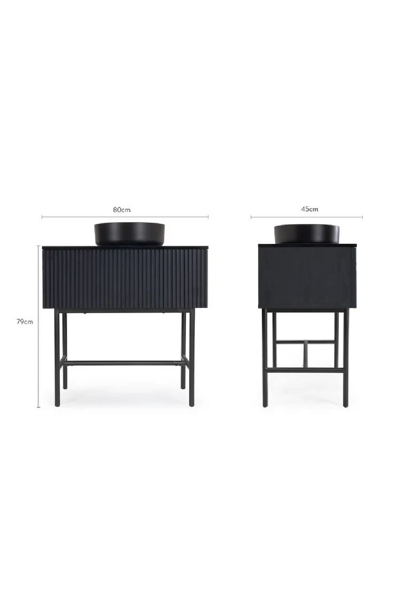 Black Striated Wood Vanity Unit | NV Gallery Division | Oroatrade.com