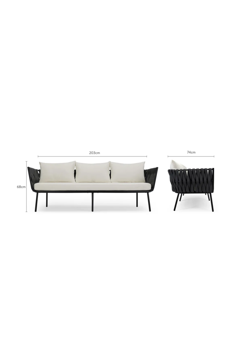 Black Rope 3-Seater Outdoor Sofa | NV Gallery Hamptons | Oroatrade.com