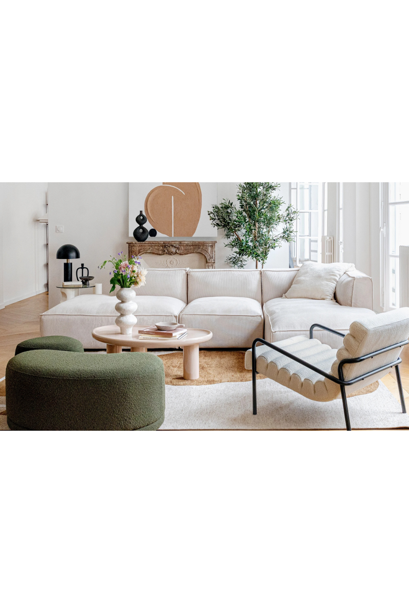 Pebble-Shaped Upholstered Pouf | NV Gallery Enzo | Oroatrade.com