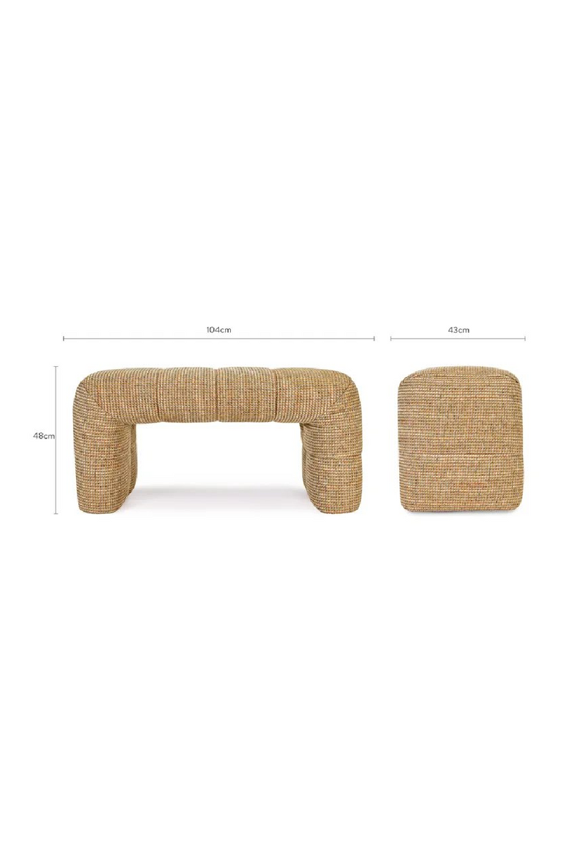 Yellow Tweed Upholstered Bench | NV Gallery Meeko | Oroatrade.com