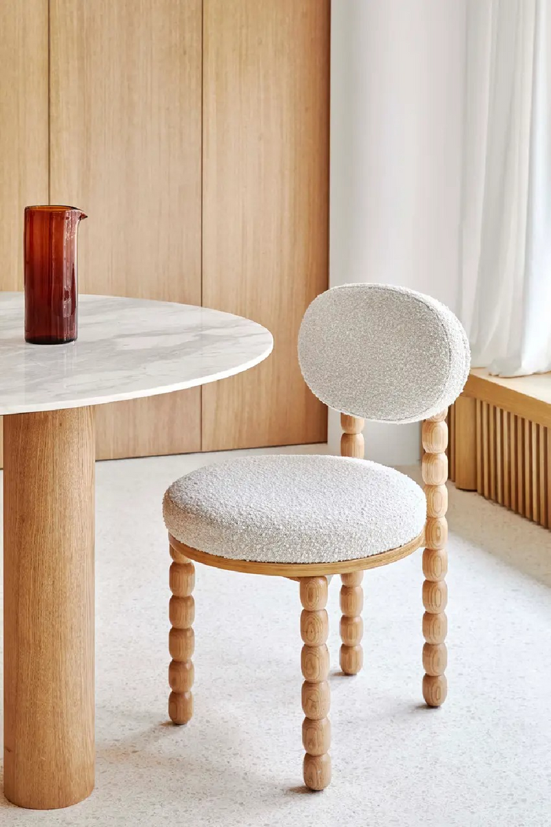 White Boucle Dining Chair | NV Gallery Bold | Oroatrade.com