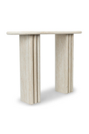 Layered Base Travertine Console Table | NV Gallery Artemis | Oroatrade.com