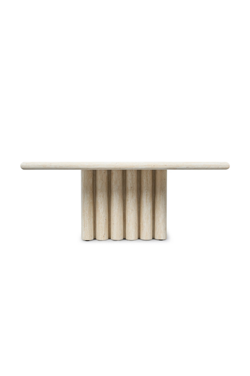 Layered Base Travertine Coffee Table | NV Gallery Artemis | Oroatrade.com