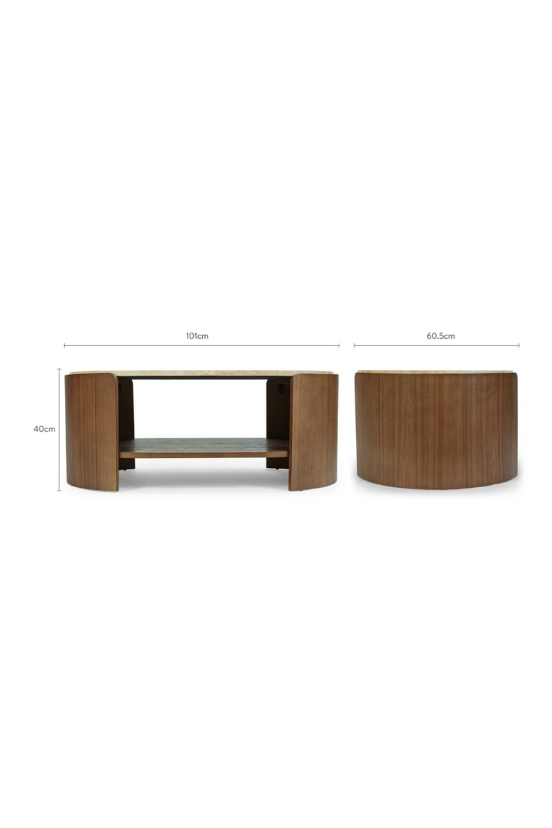 Oval Travertine Coffee Table | NV Gallery Elipse | Oroatrade.com