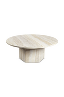 Round Glossy Travertine Coffee Table | NV Gallery Sienna | Oroatrade.com