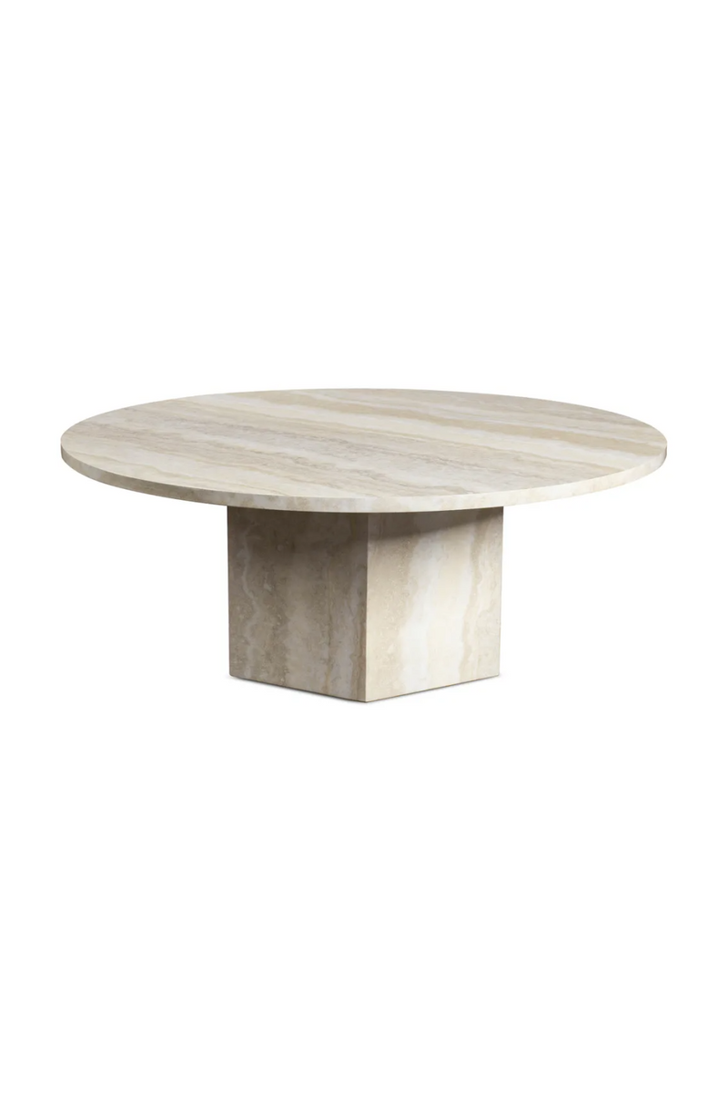 Round Glossy Travertine Coffee Table | NV Gallery Sienna | Oroatrade.com