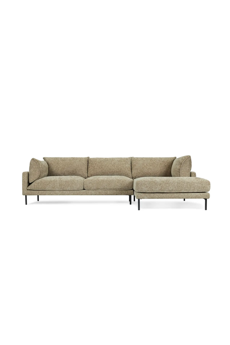 Taupe Tweed Corner Sofa | NV Gallery Ethan | Oroatrade.com