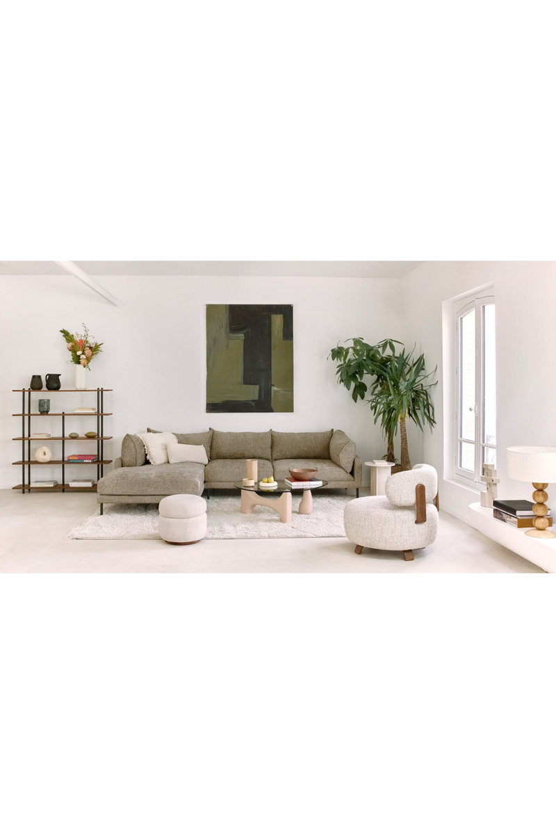Taupe Tweed Corner Sofa | NV Gallery Ethan | Oroatrade.com