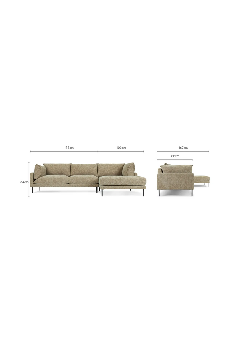 Taupe Tweed Corner Sofa | NV Gallery Ethan | Oroatrade.com